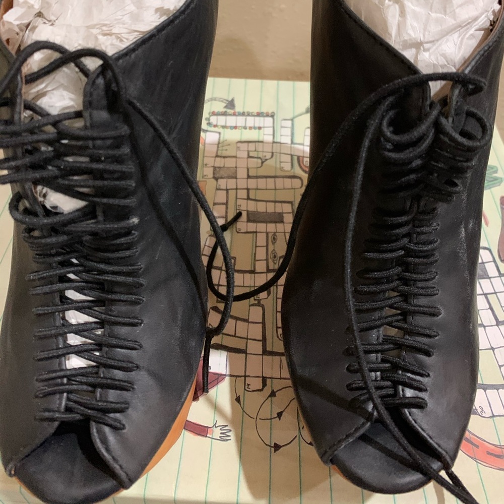 Jeffrey Campbell Rockin extreme high heel wedge.